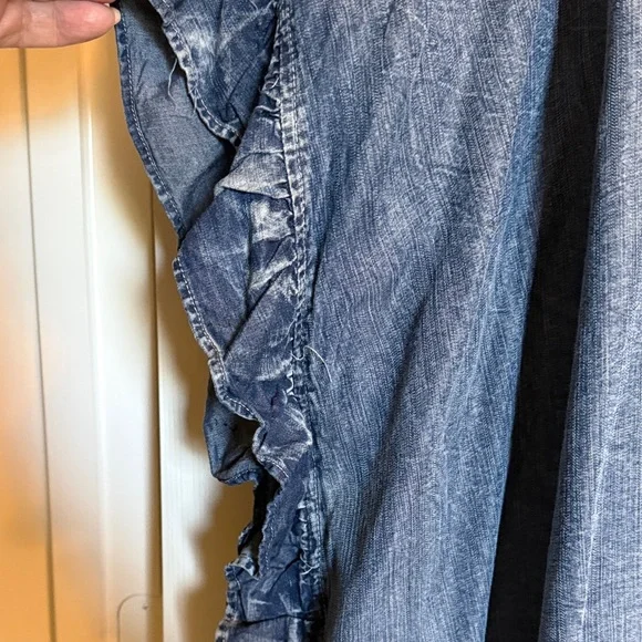 Easel Denim Blue Ruffle Jacket - Picture 2 of 9